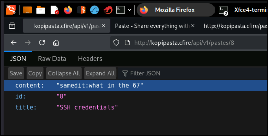 Paste with SSH Creds