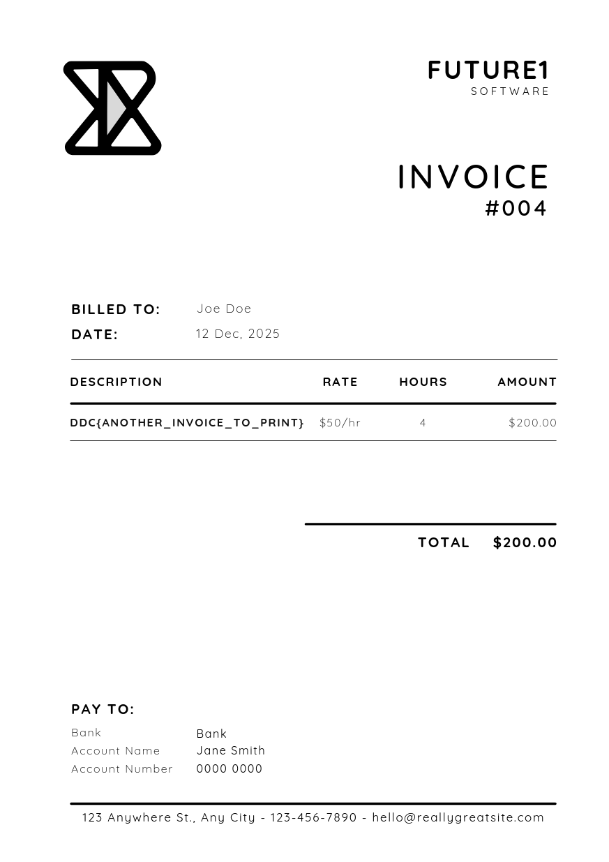 Fixed invoice PDF