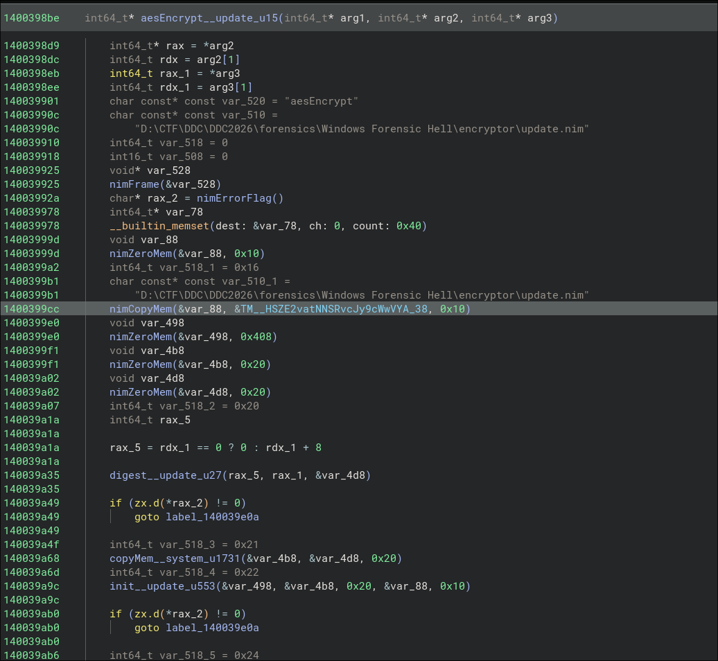 aesEncrypt function