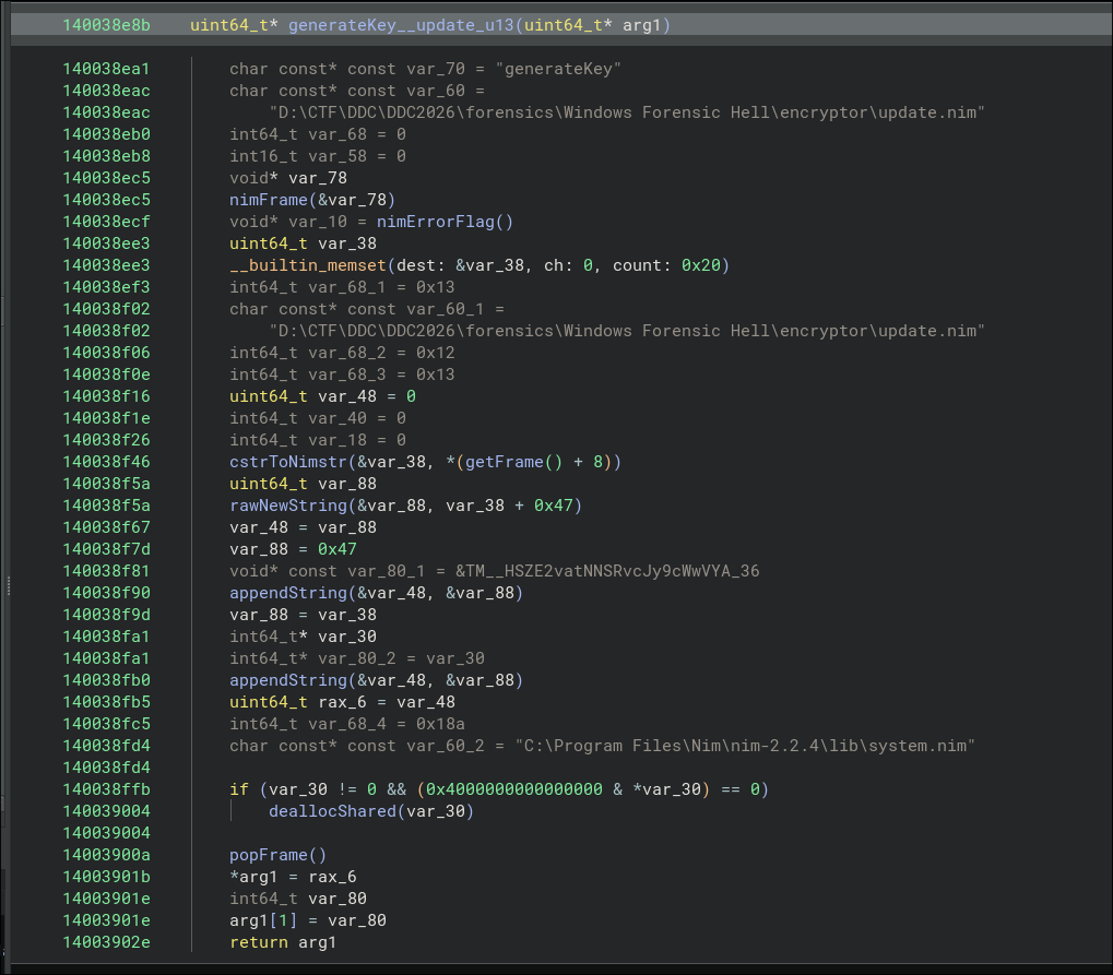 generateKey function